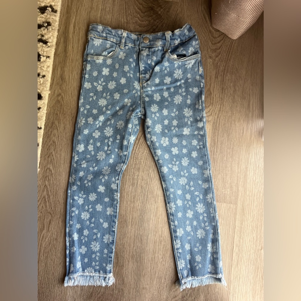 Zara Baby Girl Floral Slim Fit Jeans Size 4-5 Years